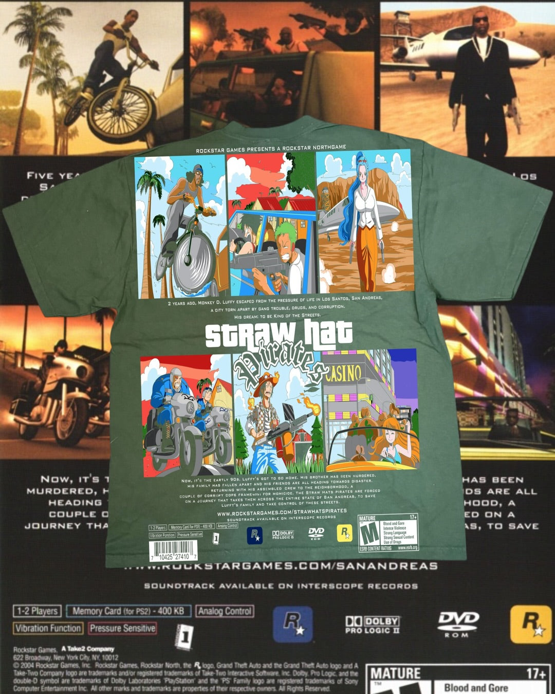 Dark green - One Piece GTA Cover Front - Back Cover