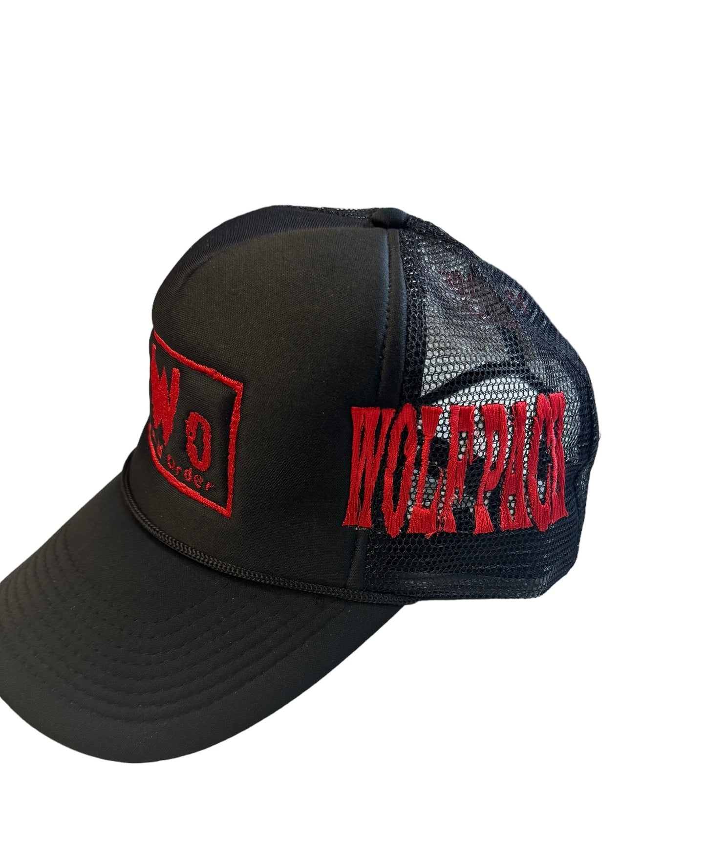 Trucker Wolf Pack Hat - Black