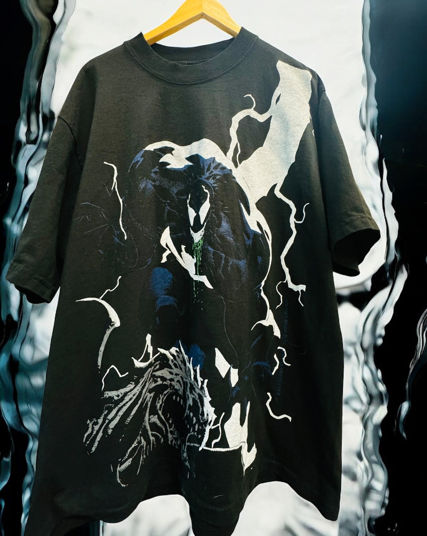 Black - Venom Lighting Tee front & City Lights Back