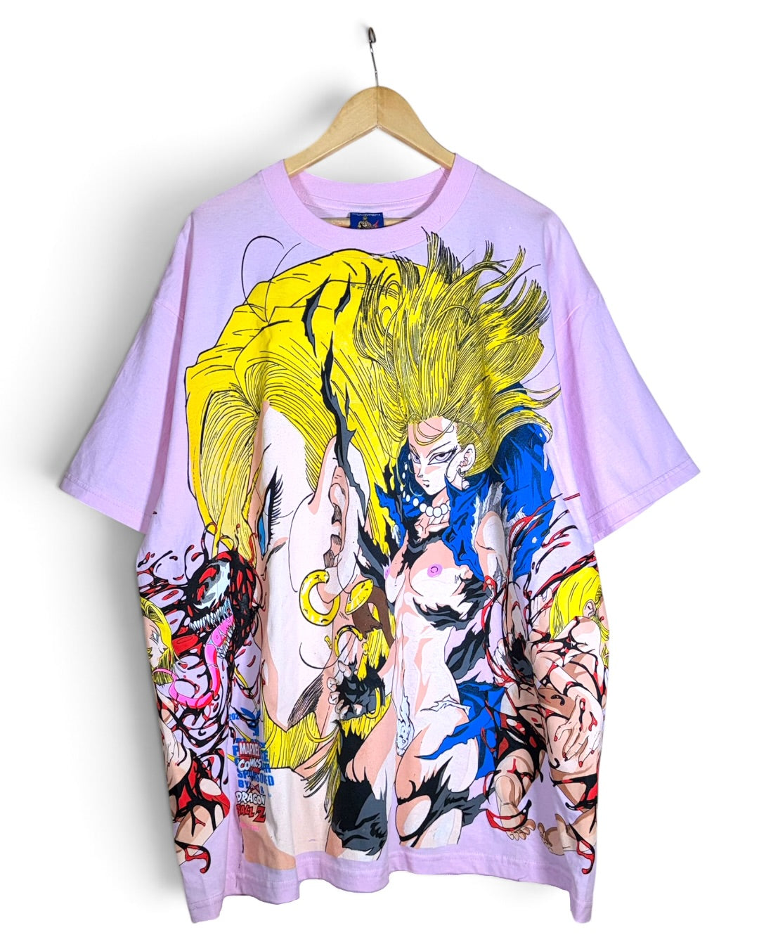 Pink - Android 18 Front - Bulma Back - Carnage x 18 Sides 360 Shirt