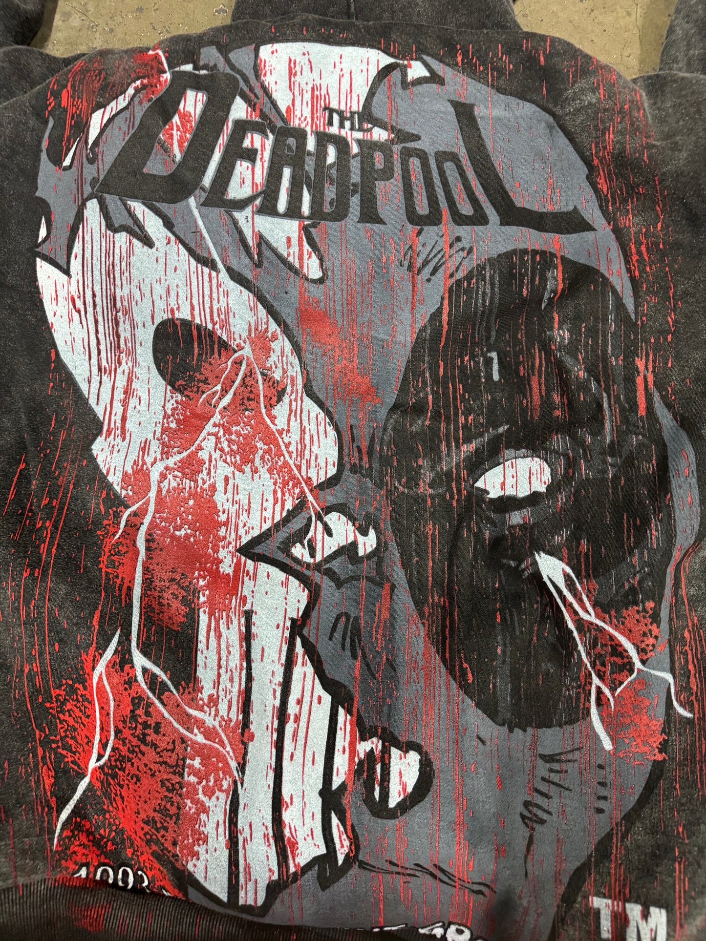 Faded  Premium - blood Deadpool 1/1 hoodie