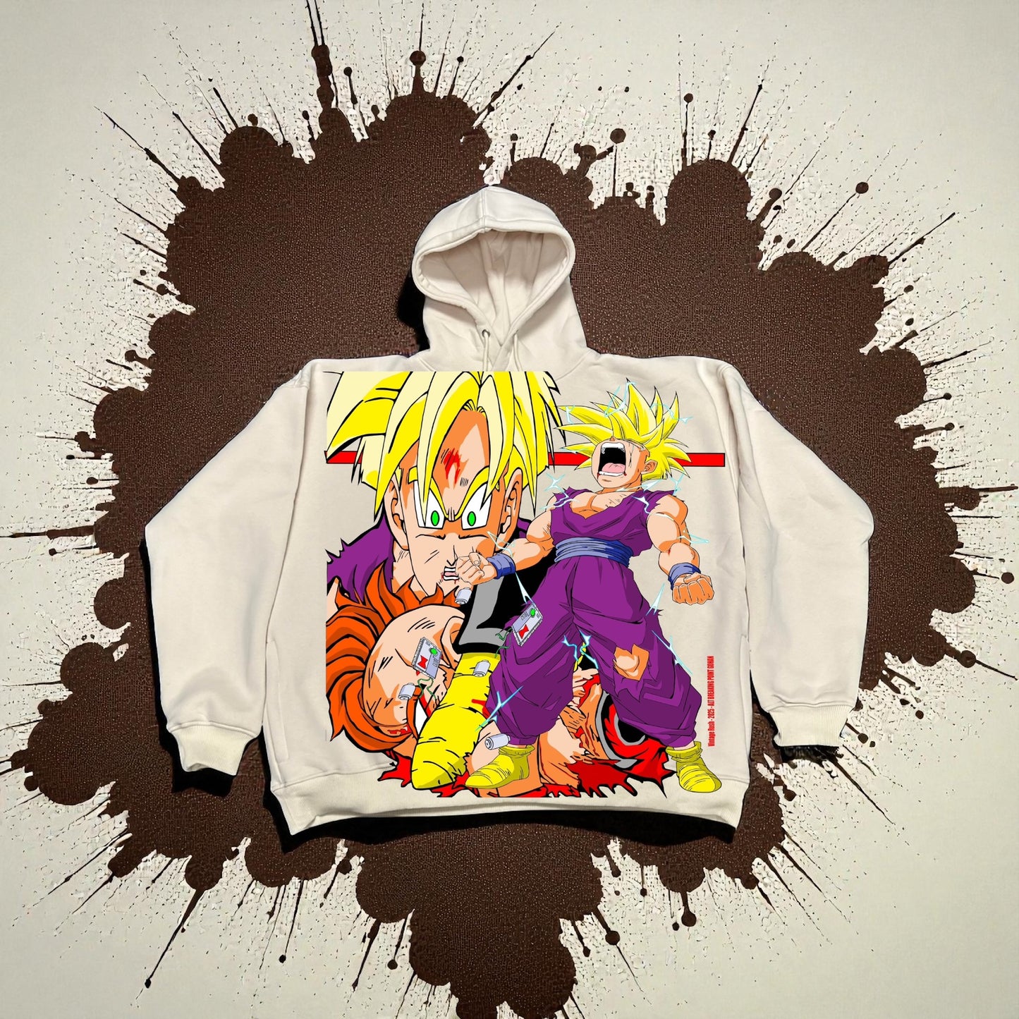 Cream Hoodie - Gohan Breaking point Front & Cell Games Variant back