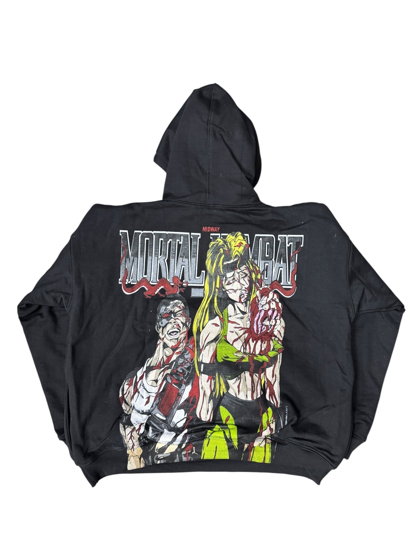 Black-XL-Mortal Kombat Raiden vs. Shao Kahn Graphic Hoodie