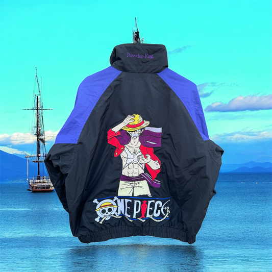 One Piece Black/Blue Columbia Windbreaker