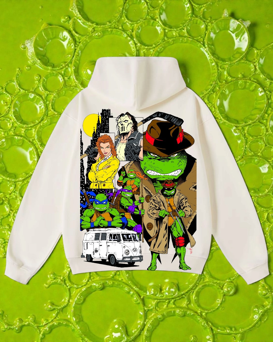 Cream HOODIE - TMNT World Tee Back hit & Trench coat Ralph