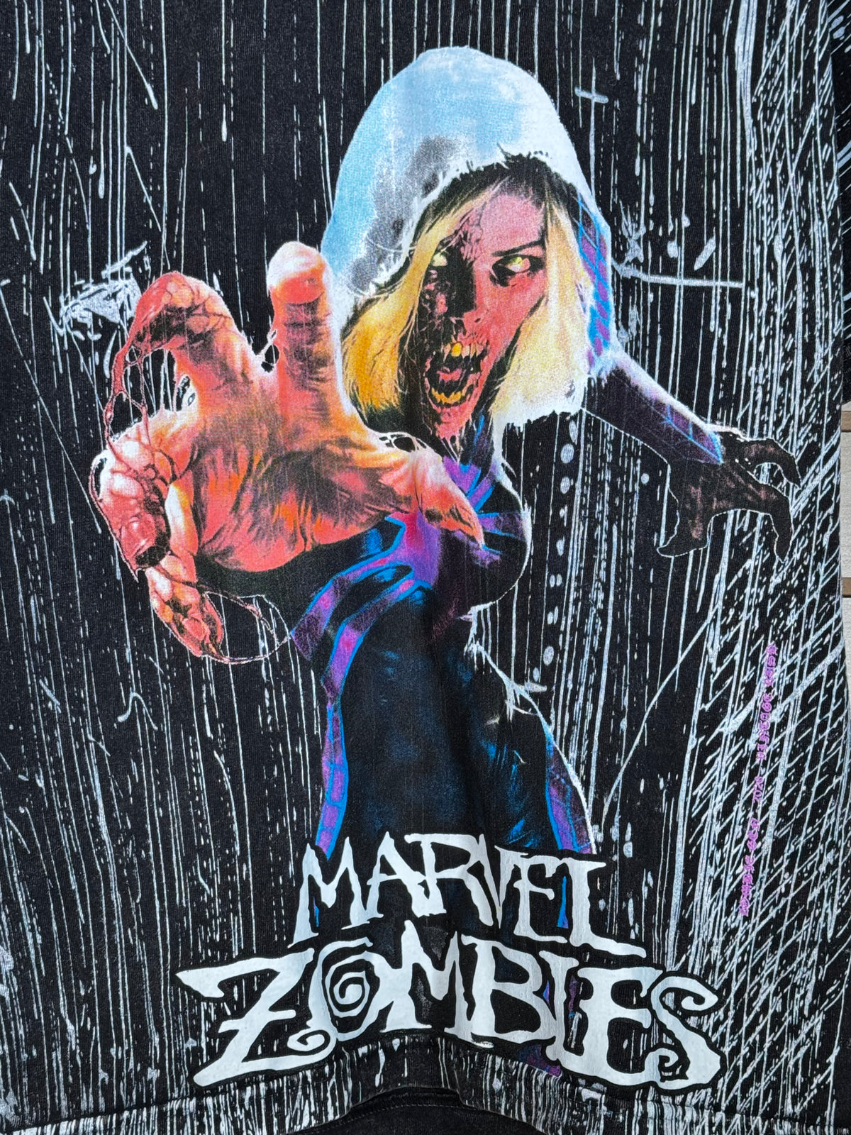 Black Acid Wash Rain - Marvel Zombies - Shirt