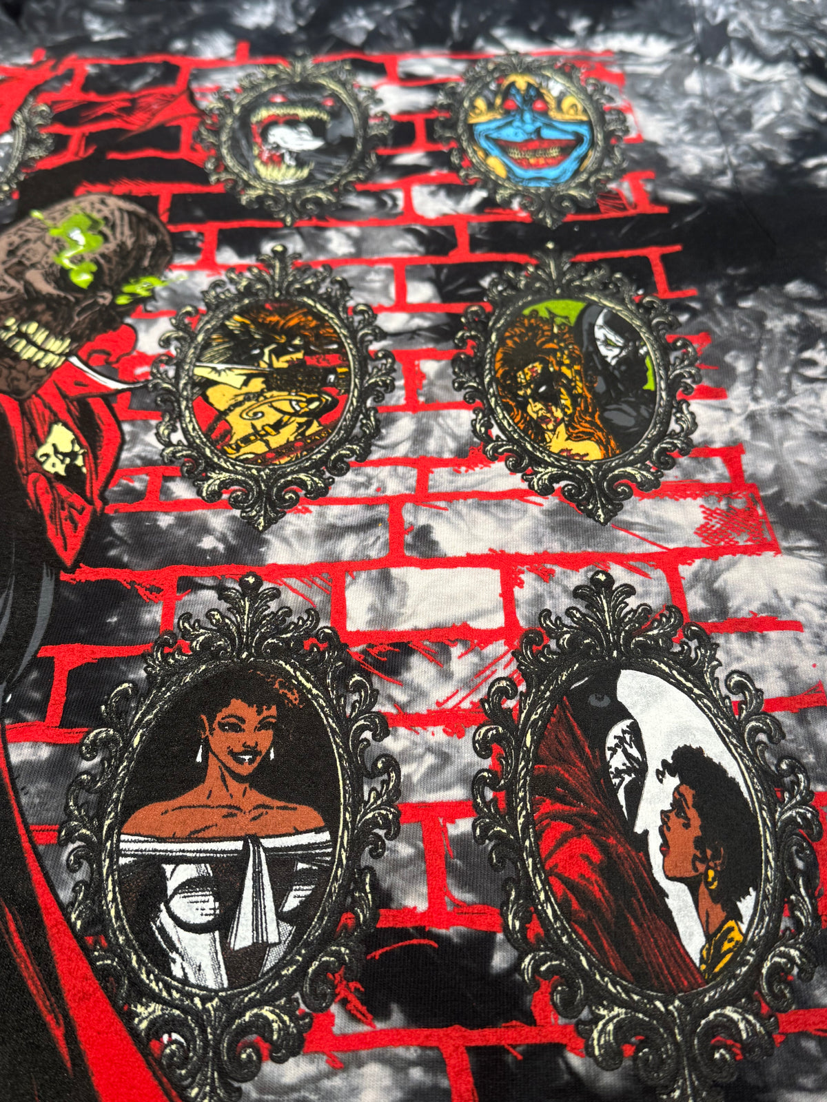 Black and White Tie Dye - Medieval Spawn Front - Spawn Pieces of Me Back