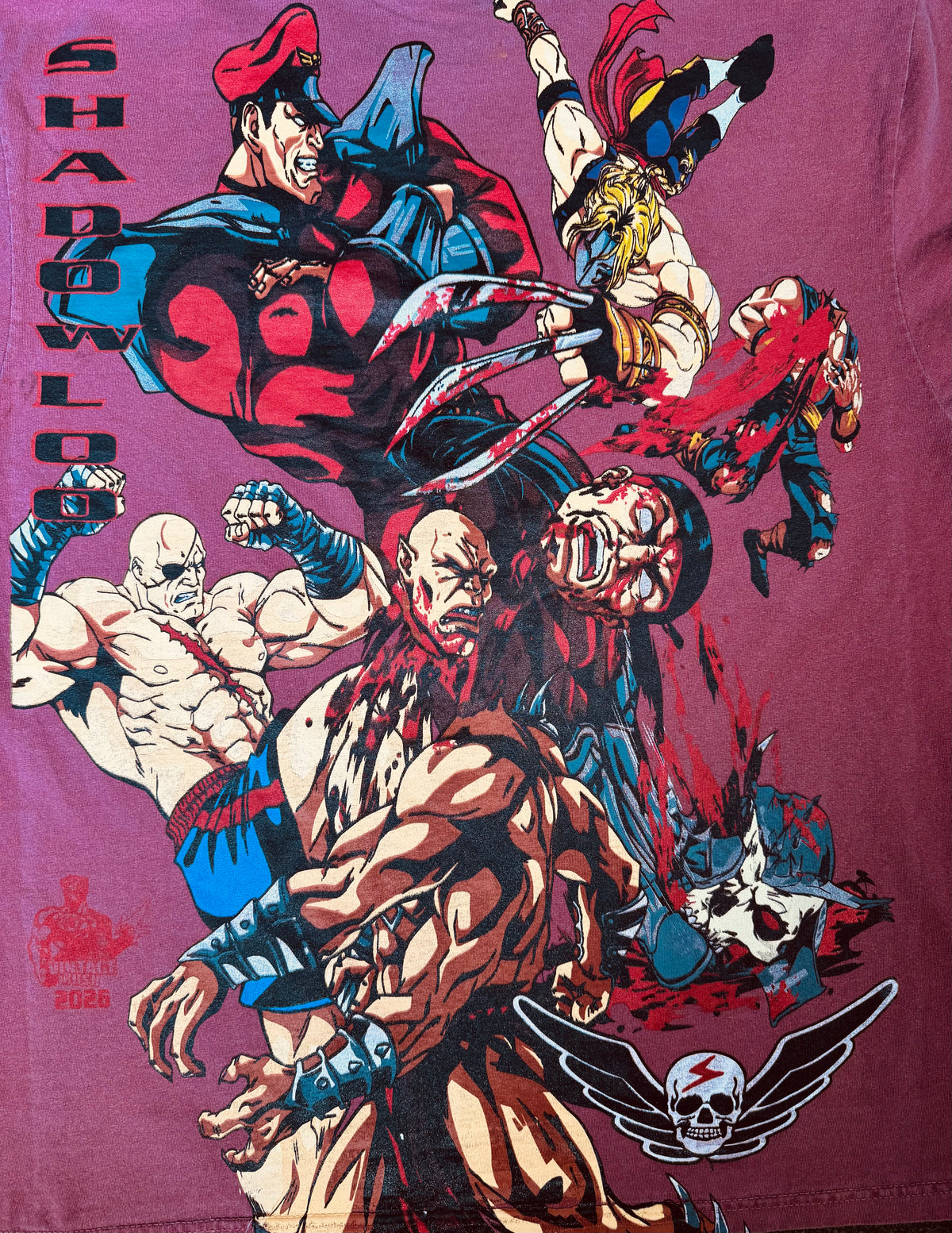 Faded Red - Ryu and Chun Li Front - Shadowloo Back