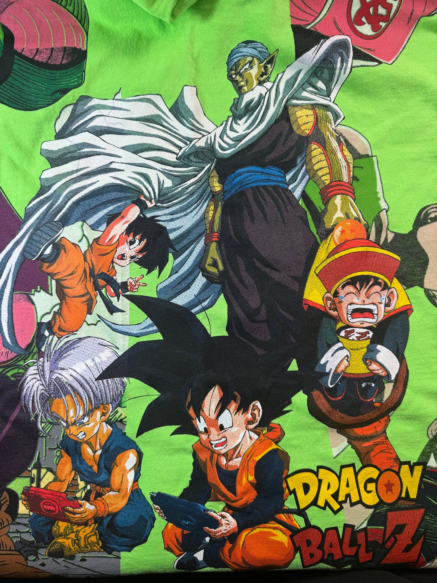 Lime Green - Piccolo Rap Album Front - Giant Piccolo Back - Uncle Piccolo Babysits Sides - 360 Shirt