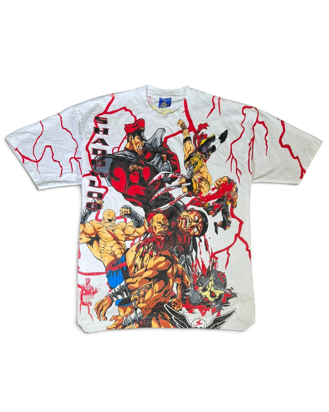 White with Red Lightning - Shadowloo Front - Ryu and Chun Li Back