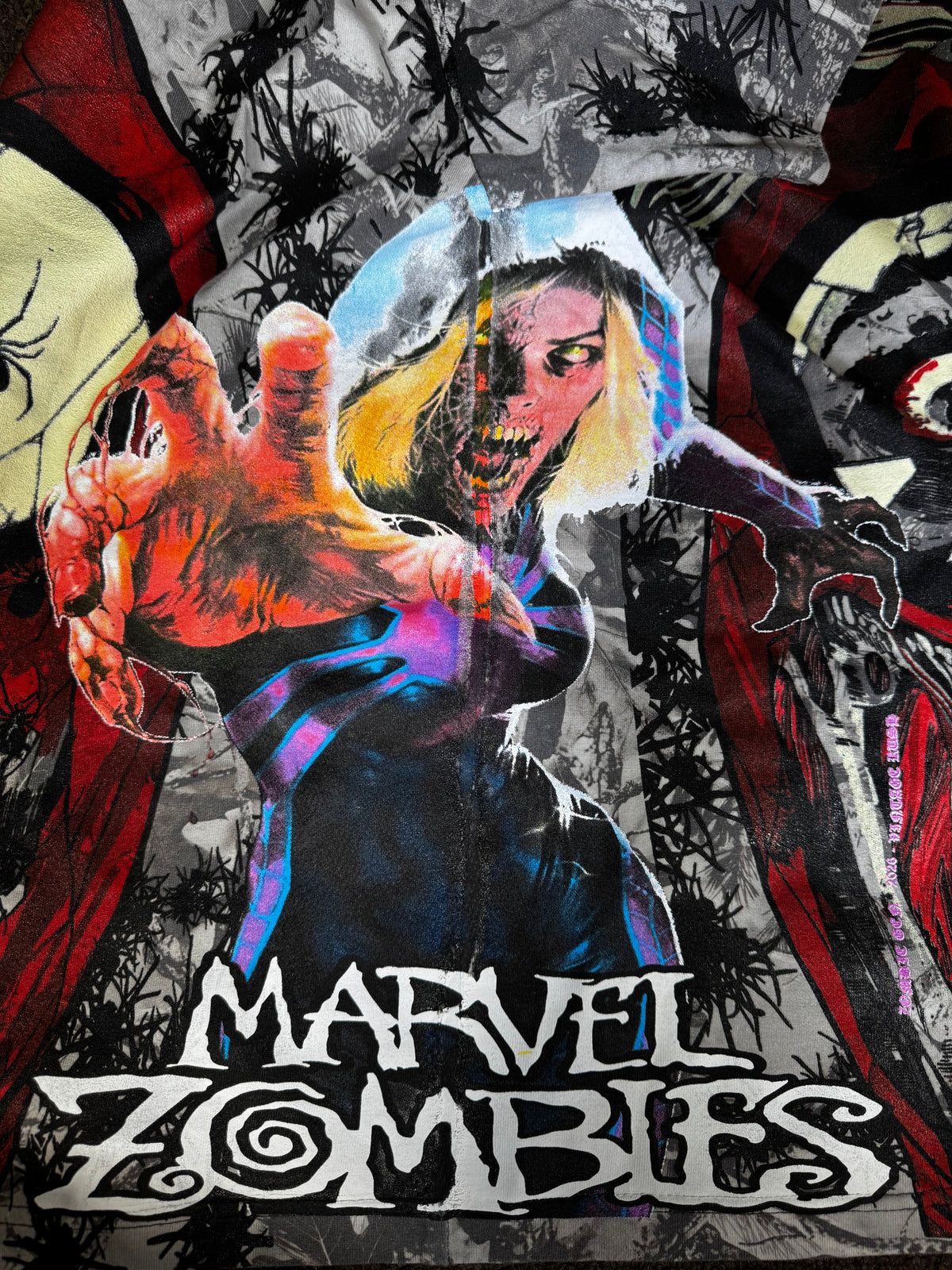 Camo - Zombie Spiderman Front and Back - Marvel Zombies Side - 360 Shirt