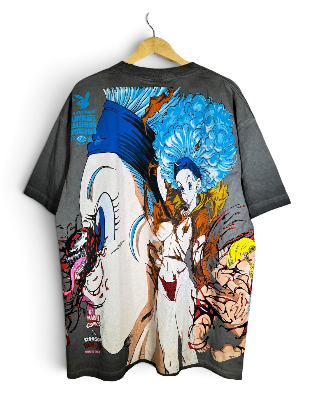 Black Oil Wash - Android 18 Front - Bulma Back - Carnage x 18 Sides 360 Shirt