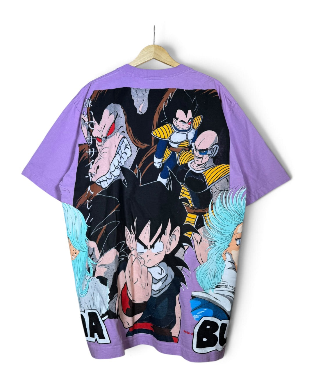 Lilac - Vegeta Over 9K Front - F Saiyan Back - Bulma 360 Shirt