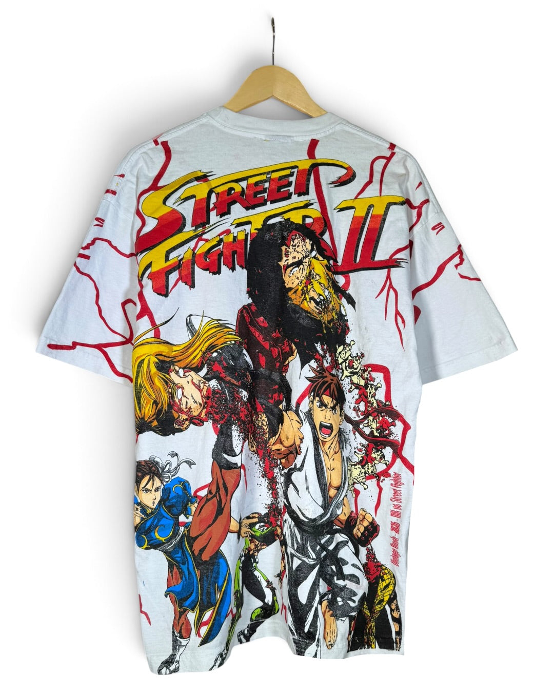 White with Red Lightning - Shadowloo Front - Ryu and Chun Li Back