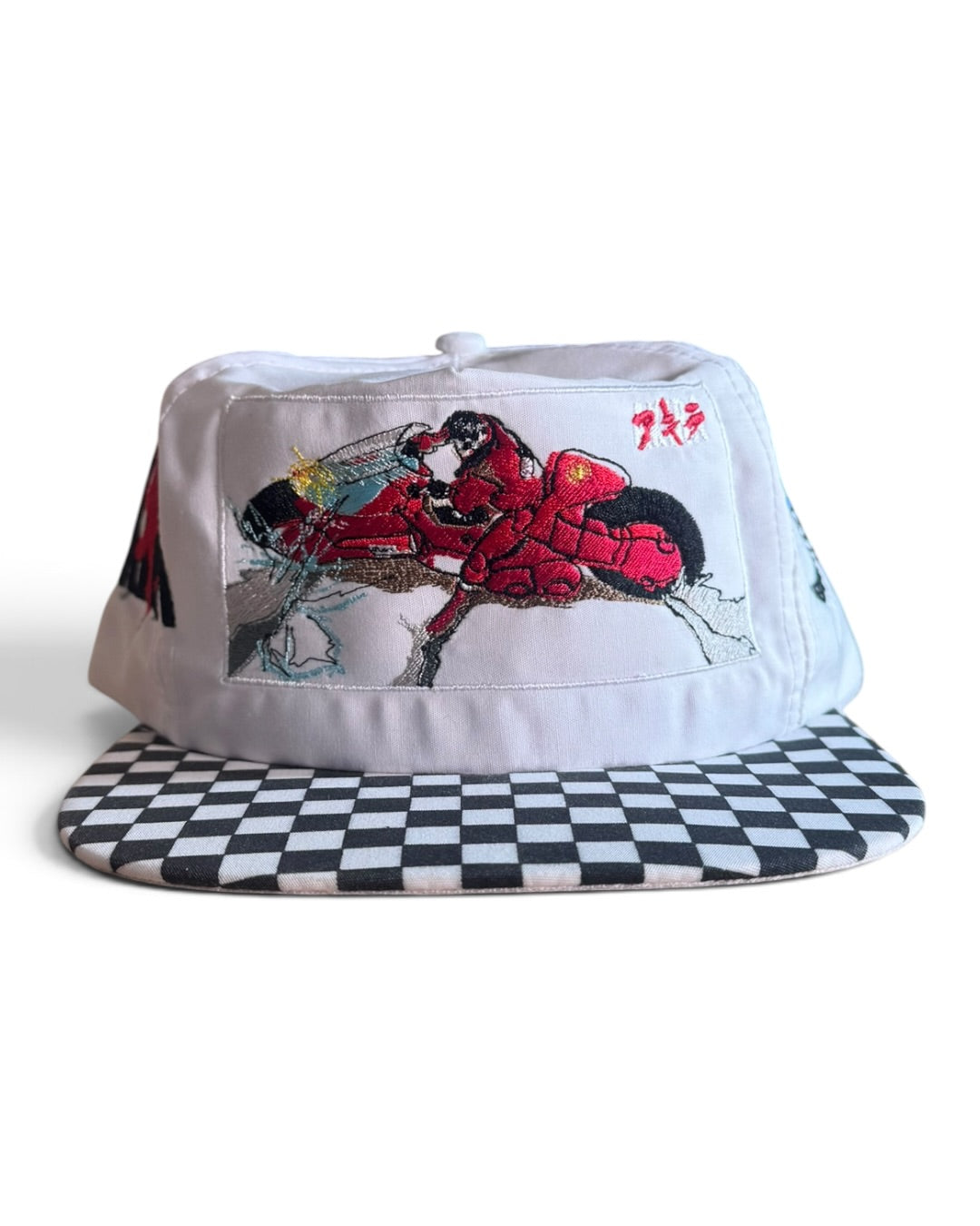 Vintage White with Checkers Brim - Akira - Hat