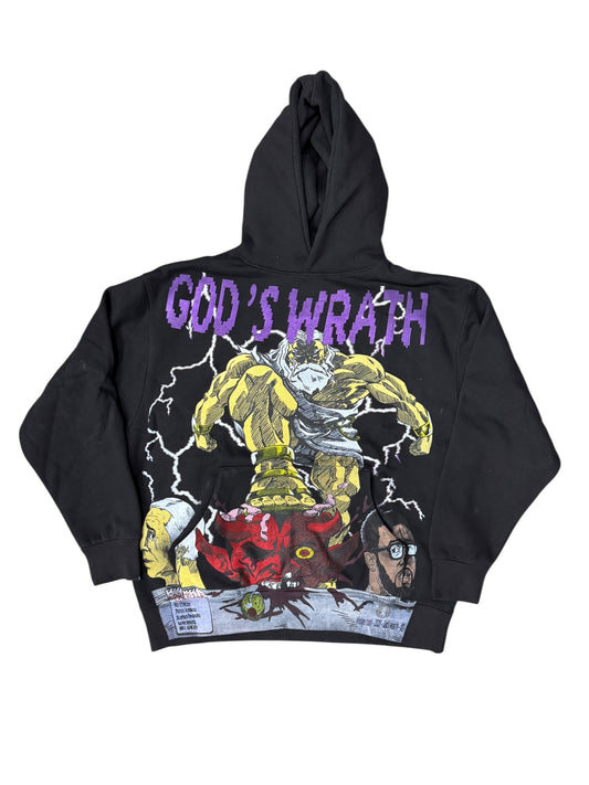 Black - Large -  “God’s Wrath” Graphic Hoodie