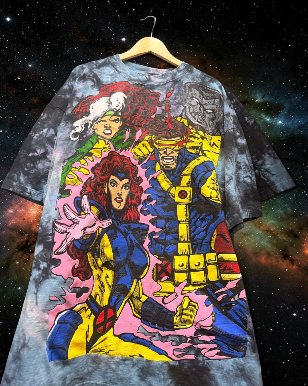 Galaxy tie dye - X-Men Team Front & Beast & Gambit back