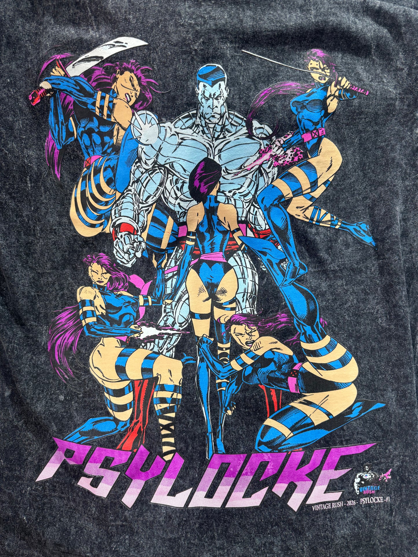 Gray Acid Wash - Psylocke Shirt