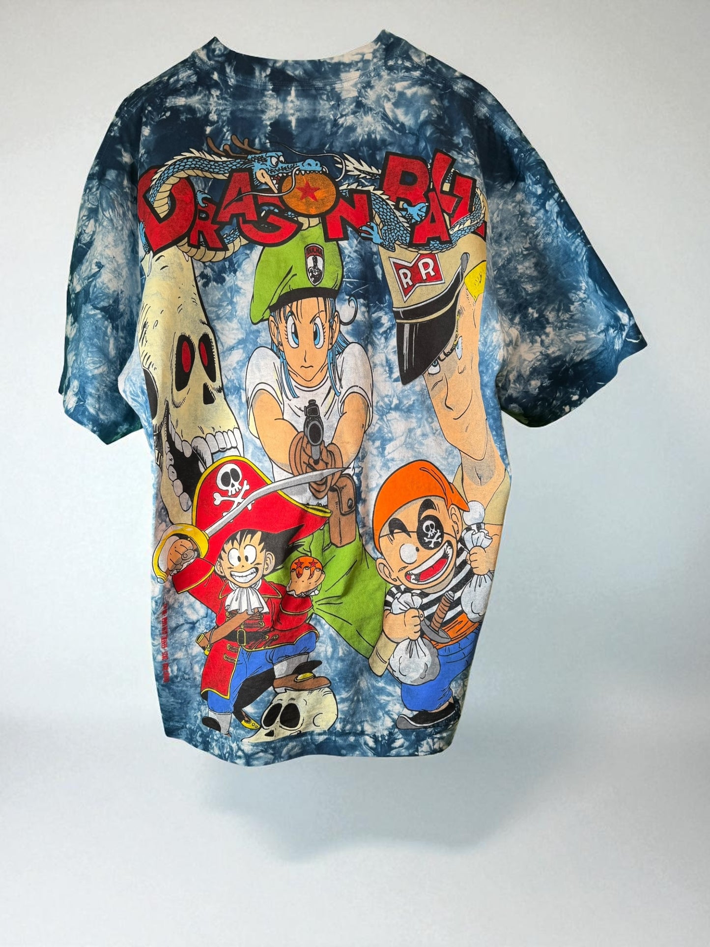 Blue tie dye- Muscle Tower front - Pirates Back