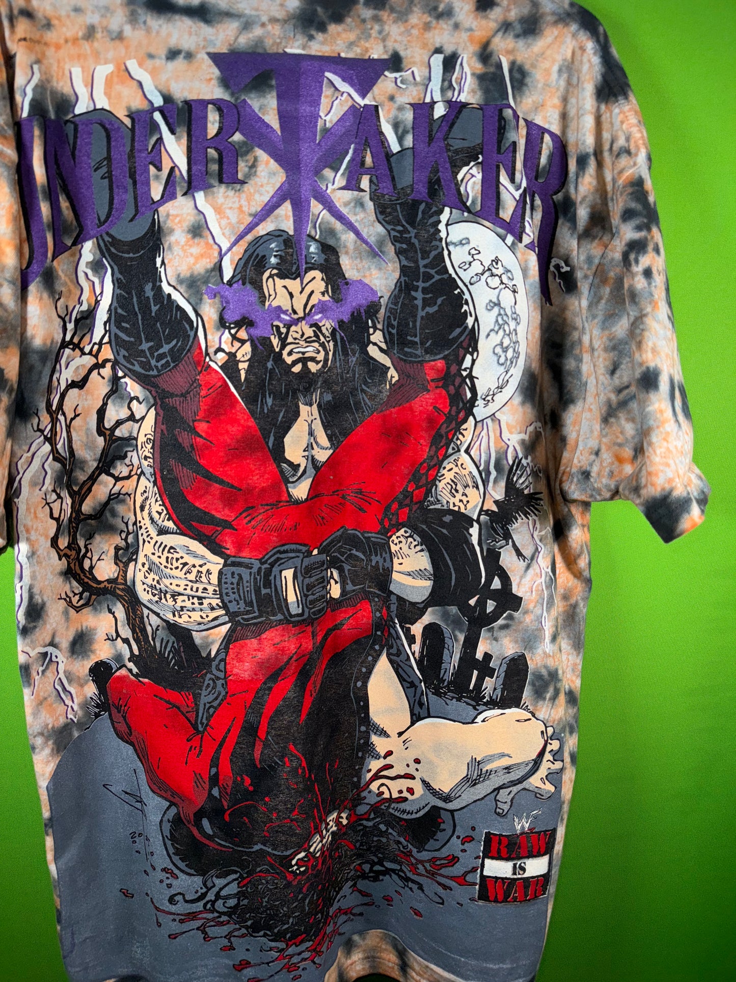 Orange Tie Dye  - Mr. socko Kills & tombstone of death back mmm