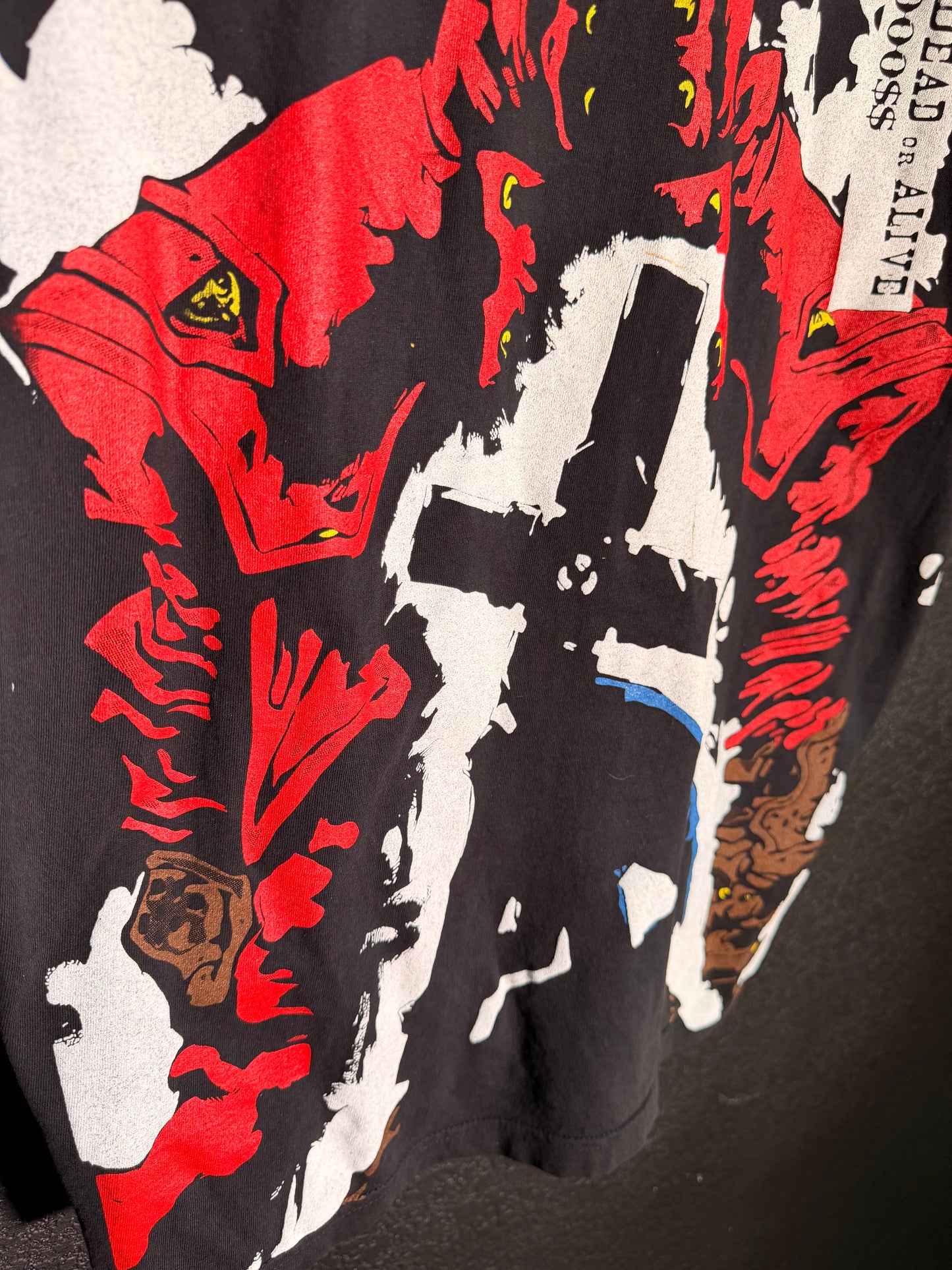 Black Acid wash  - TriGun Cross front - Trigun angel wings  back