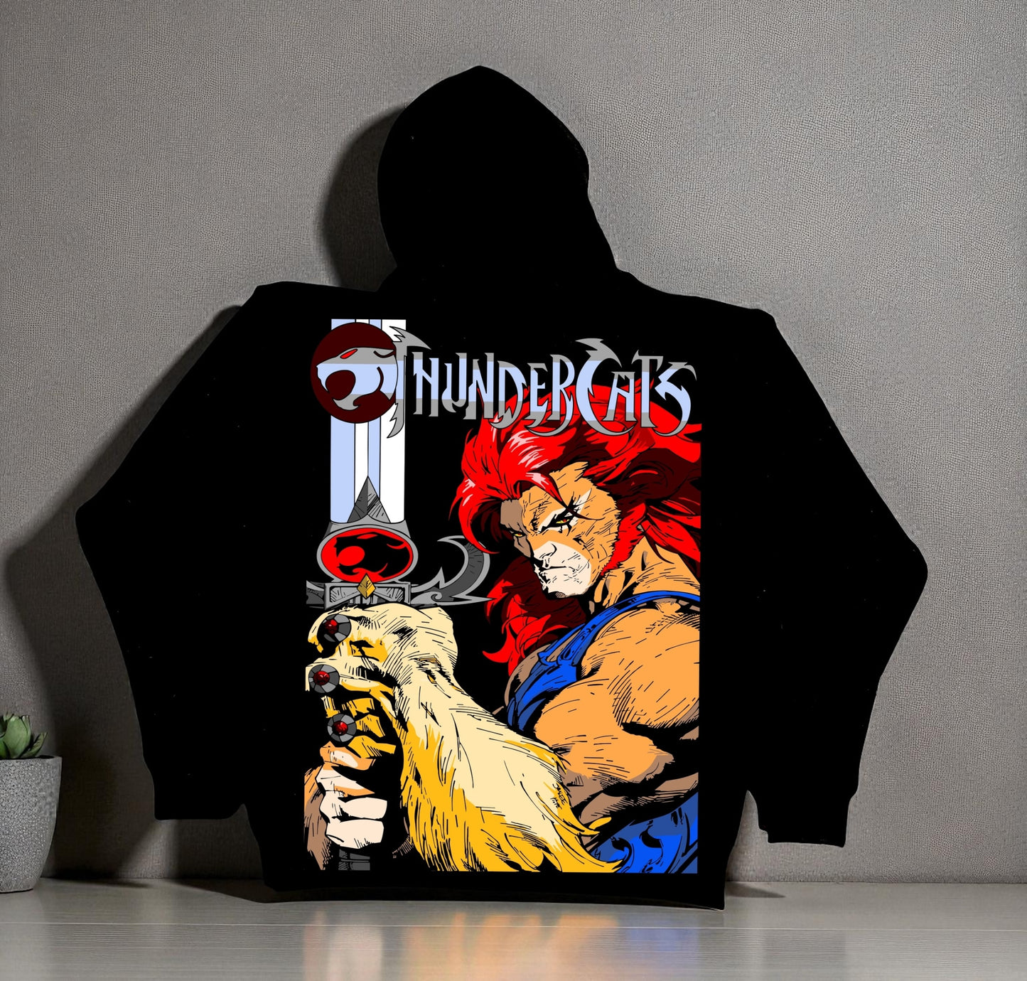 Black HOODIE -  Thunder cats Ho! Front & Lionel back