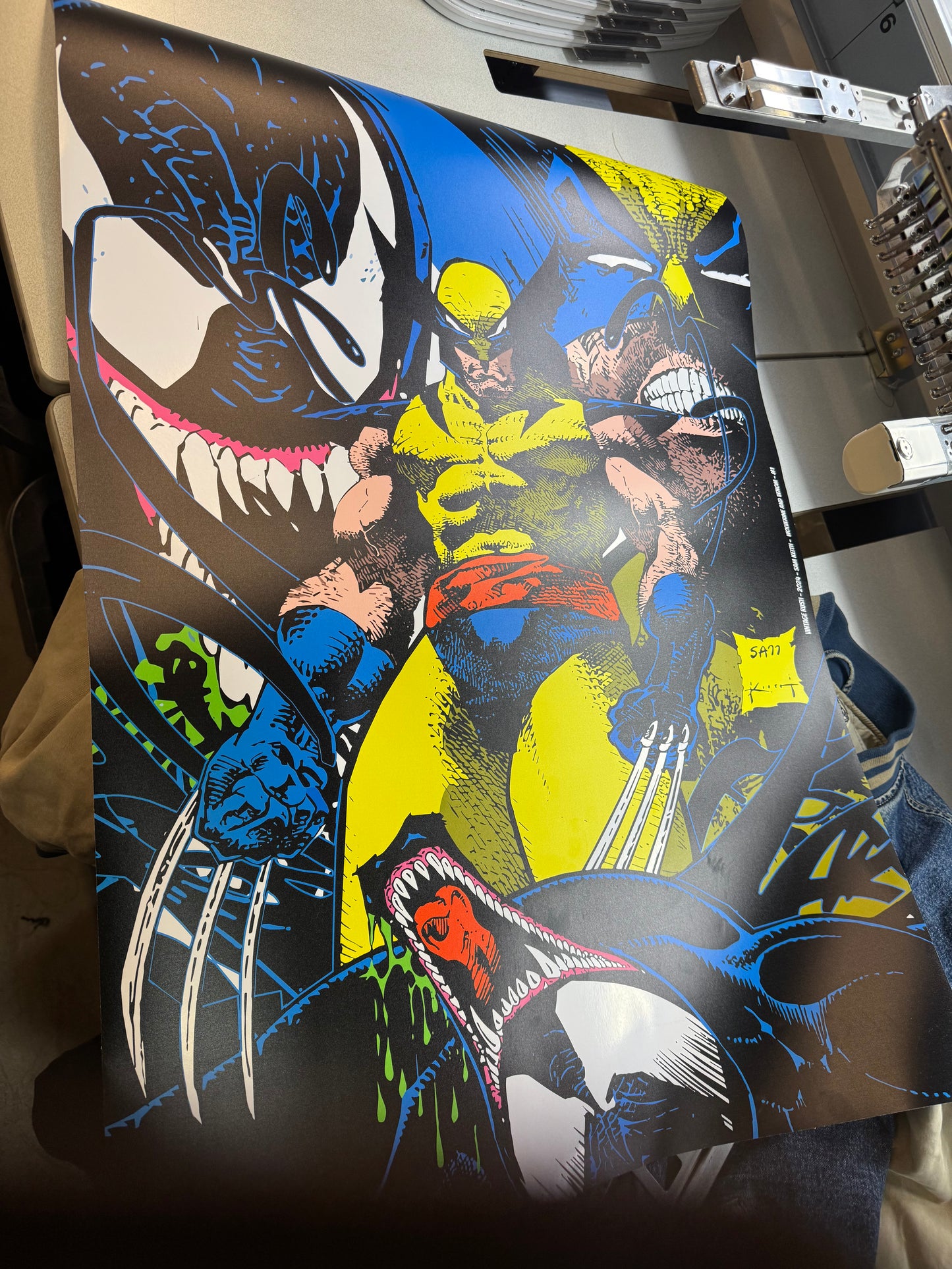 Wolverine vs Venom Poster UV ink 24 inches by 36 inches