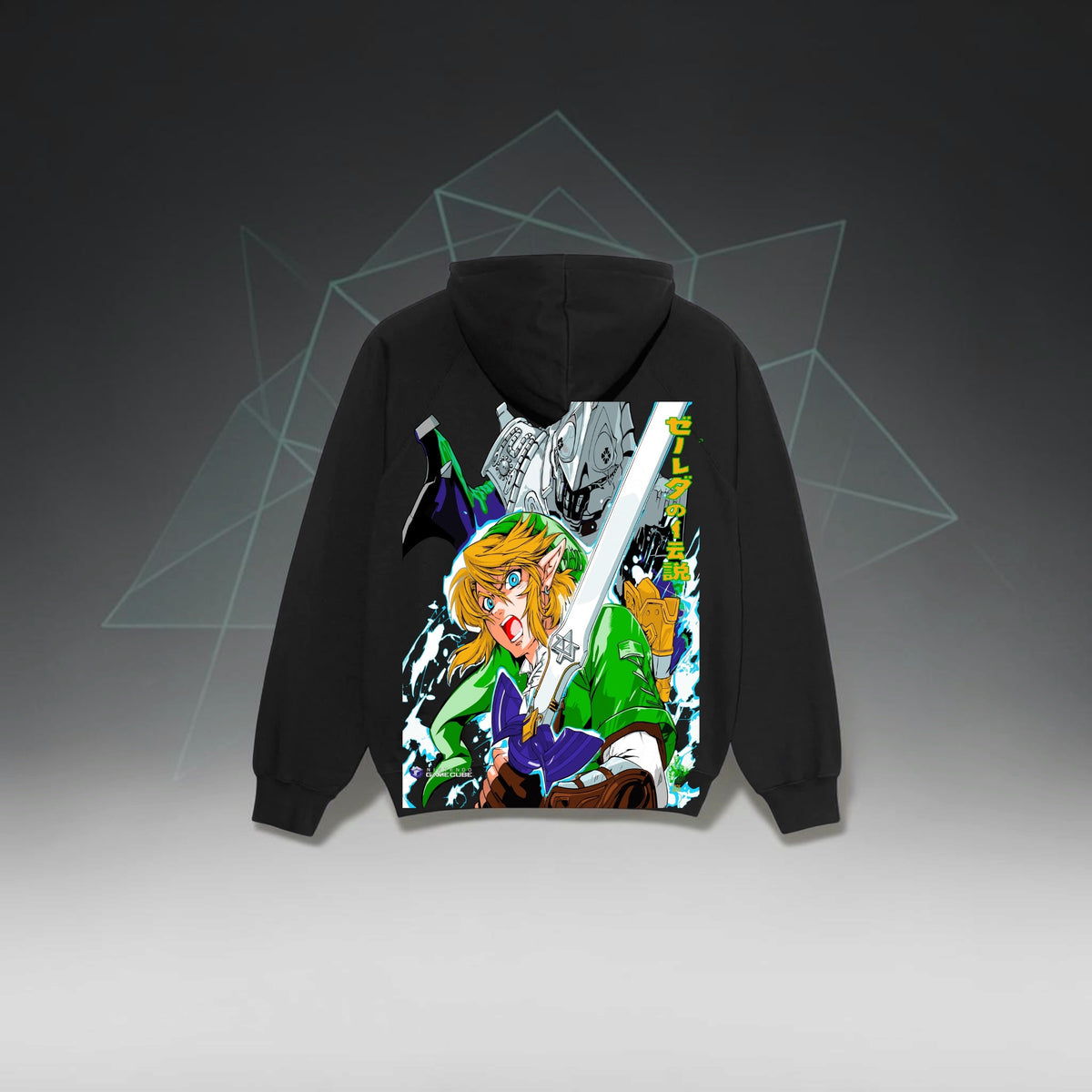 Black Hoodie - Zelda front & Link Sword back