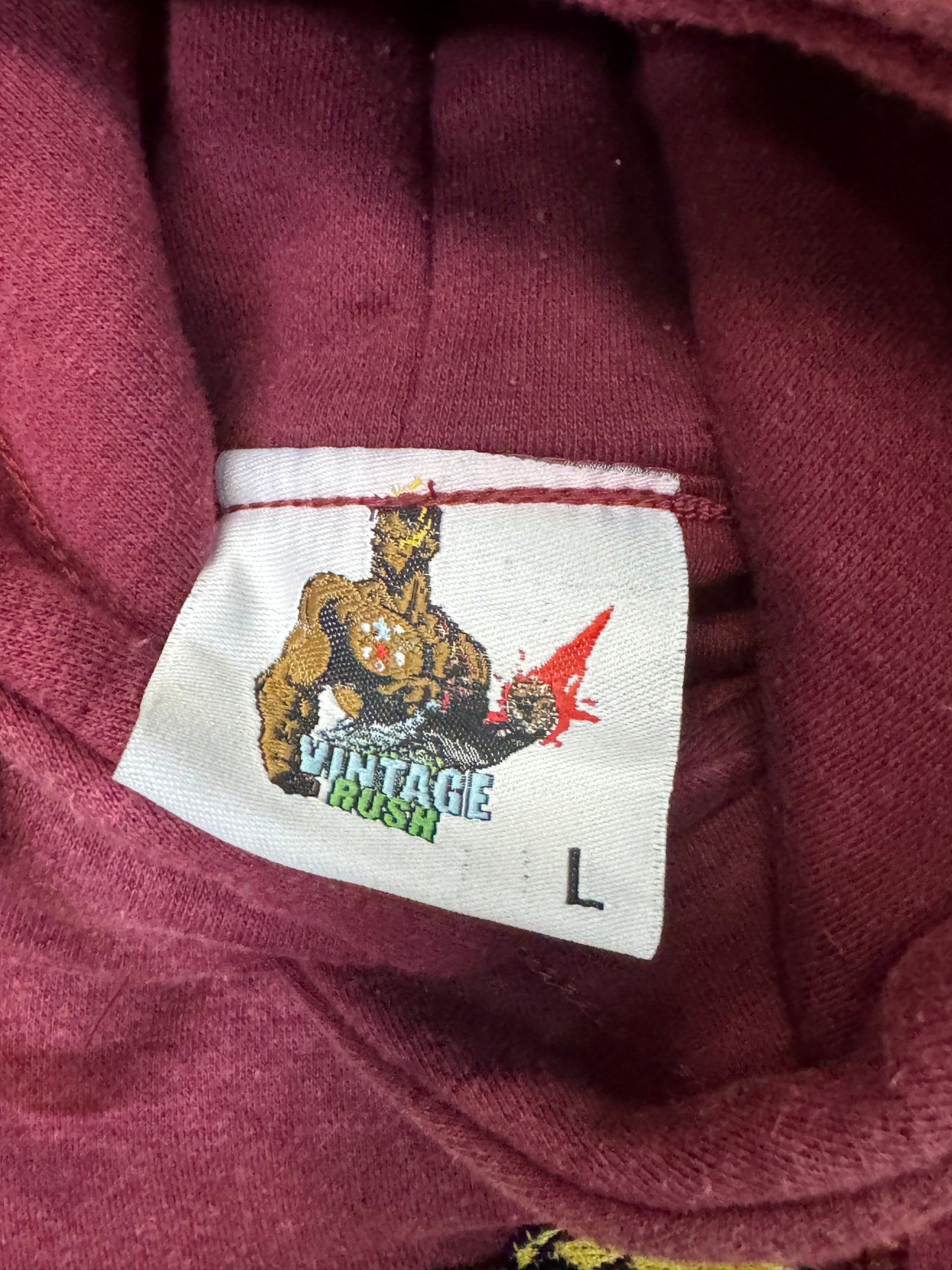 Vintage Burgundy Hoodie- Luffy