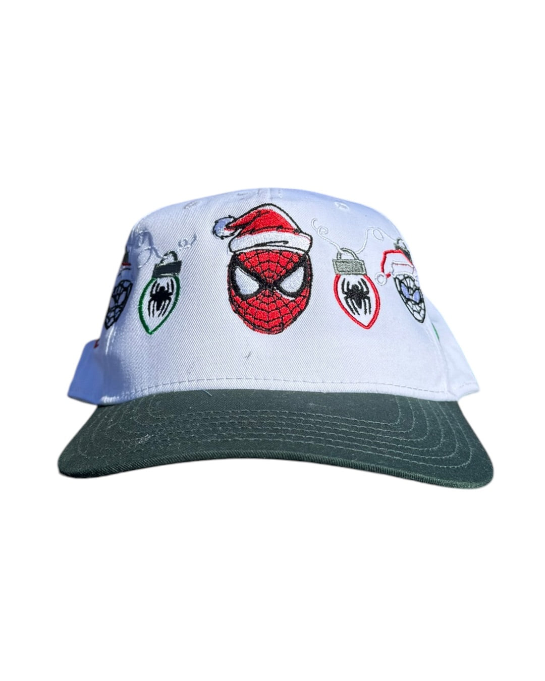 White with Green Brim - Spiderman Christmas - Hat