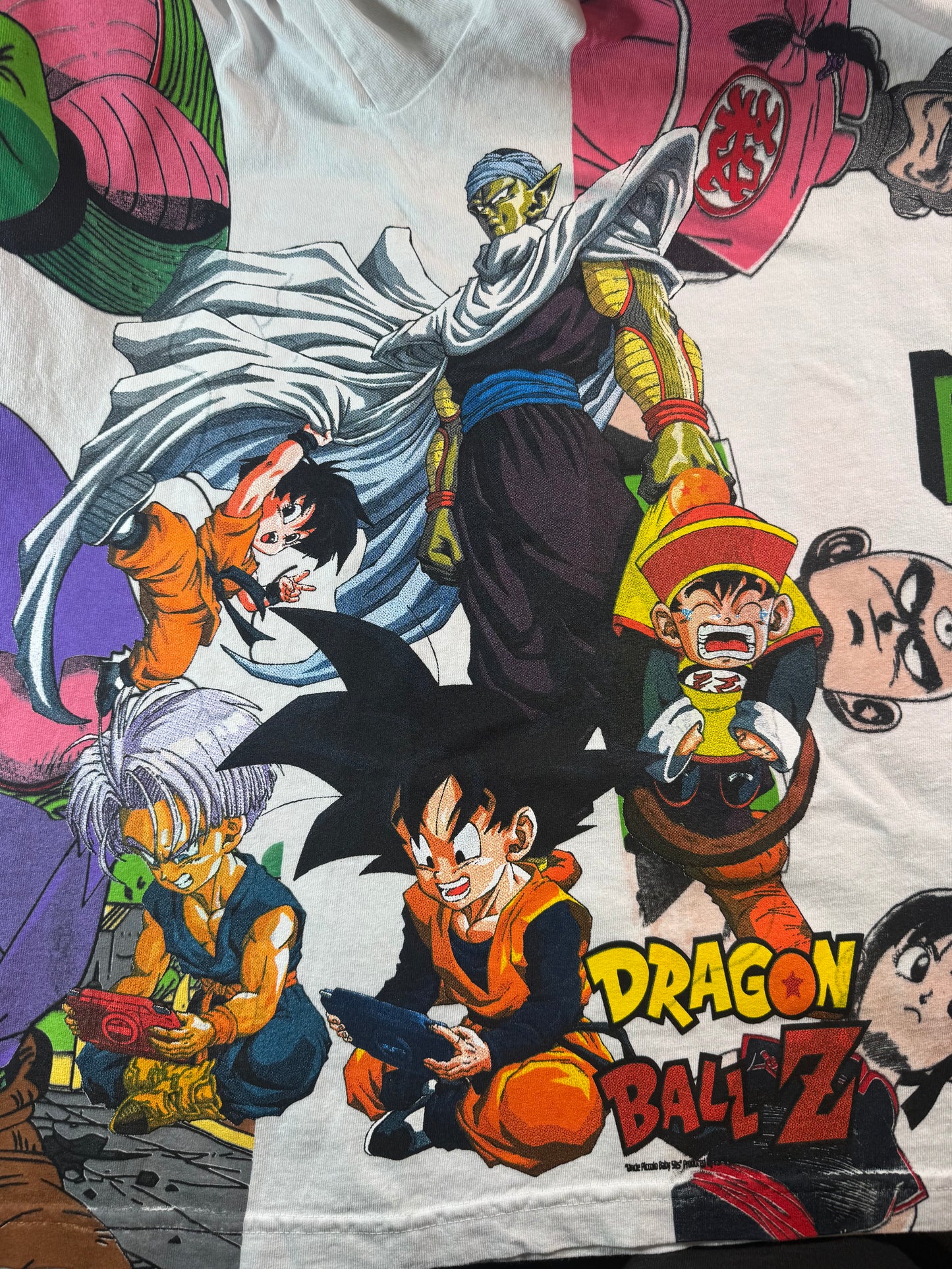 White - Piccolo Rap Album Front - Giant Piccolo Back - Uncle Piccolo Babysits Sides - 360 Shirt