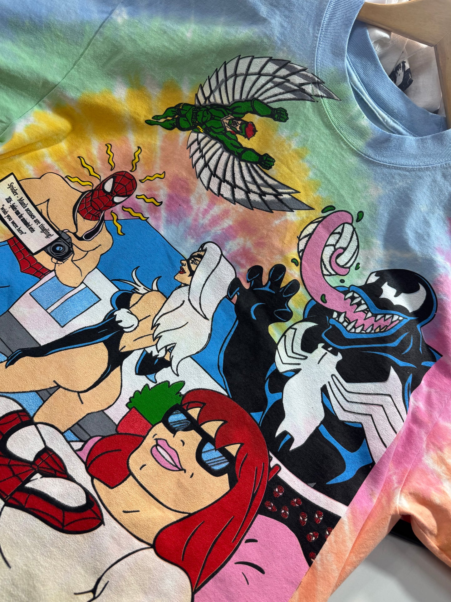 Tie Dye Print - king pin and friends back front - Spidy Wish back