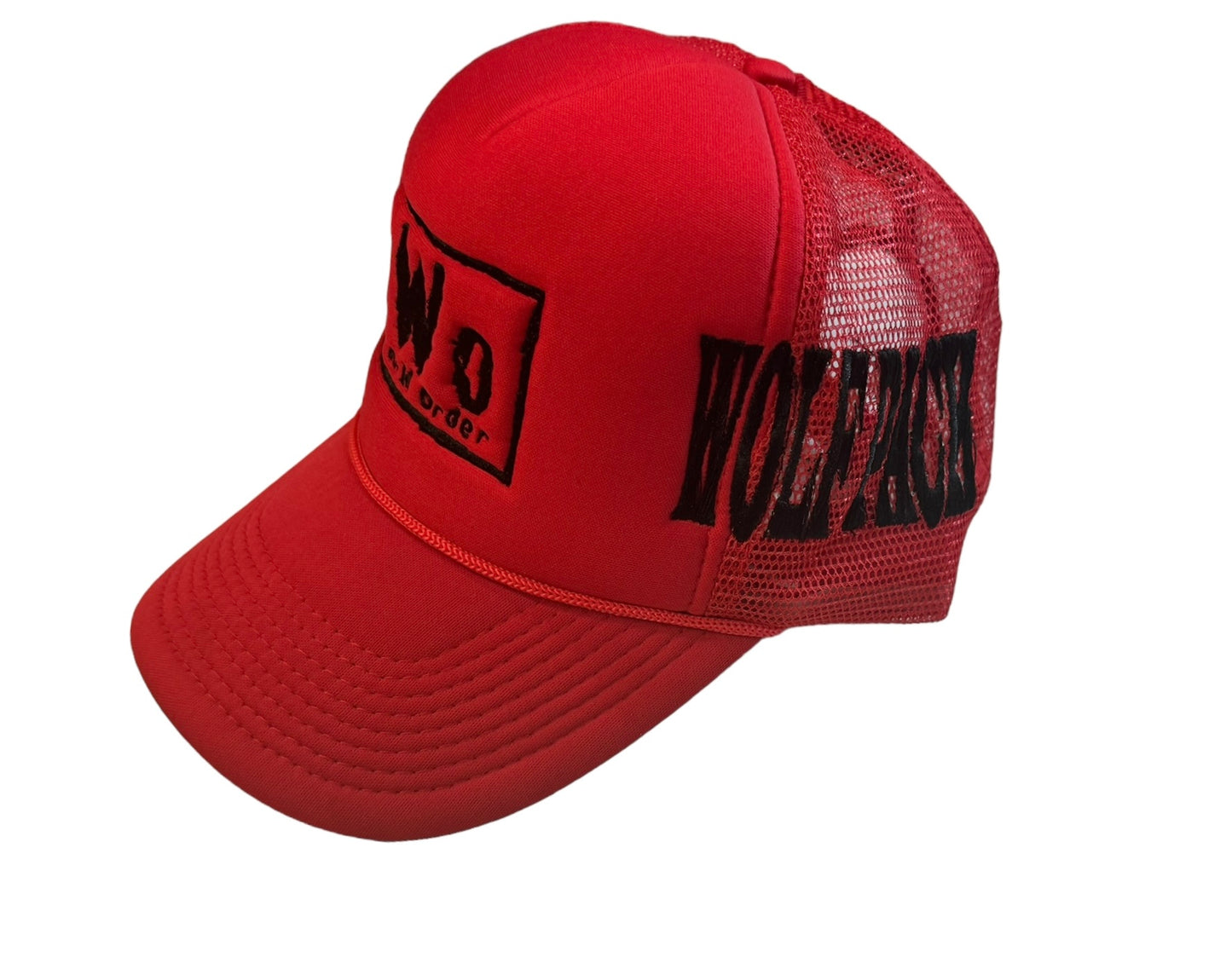 Trucker Wolf Pack Hat -red