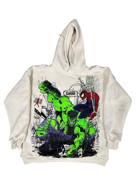 Cream -Large-Hulk Smash Front & City Boyz Back