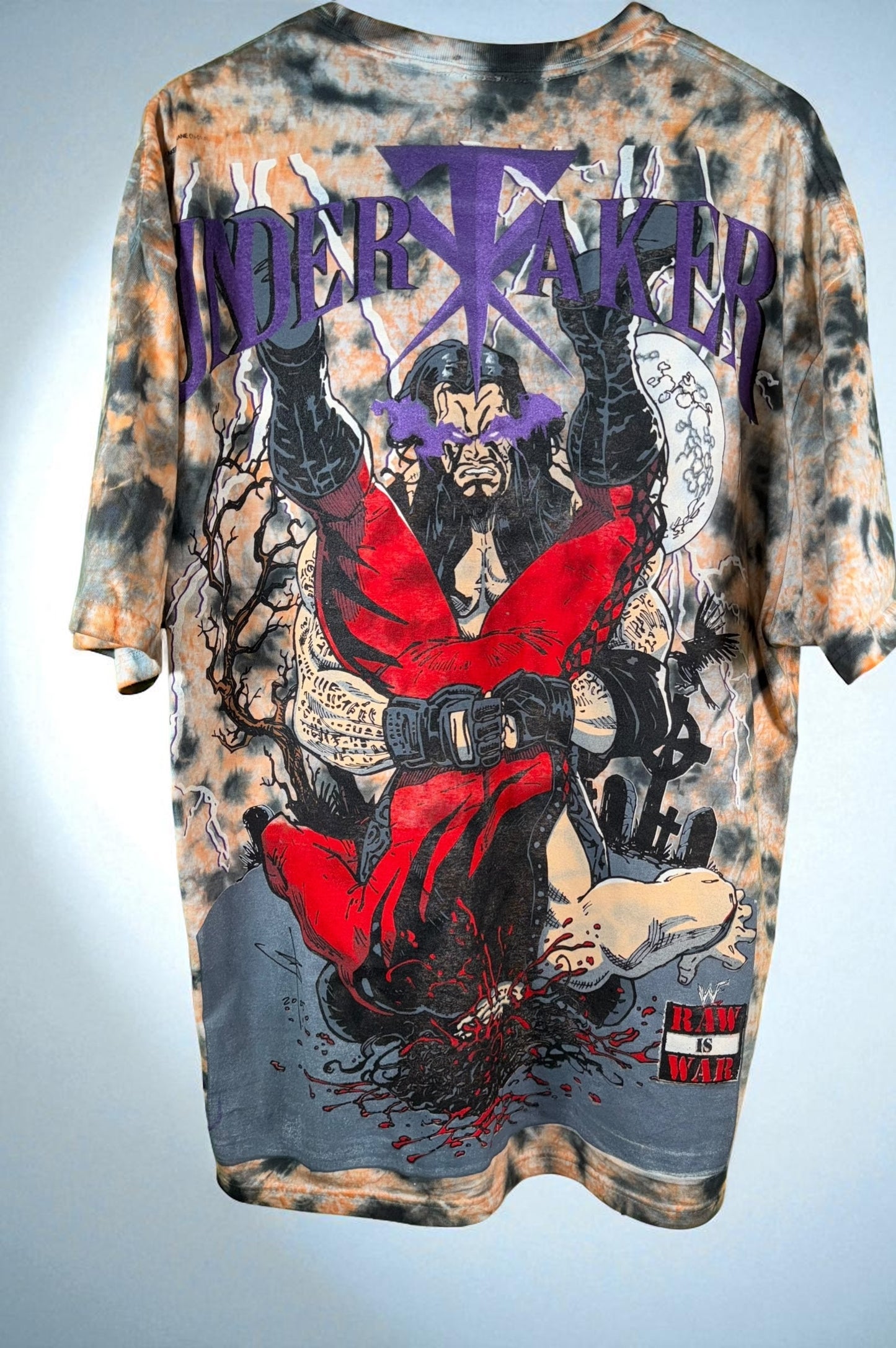 Orange Tie Dye  - Mr. socko Kills & tombstone of death back mmm