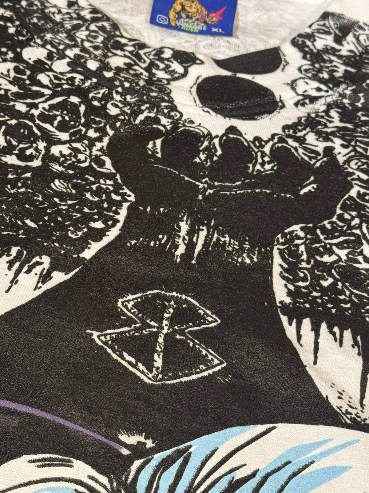 White - Griffith Manga Panels Mega Print - Shirt