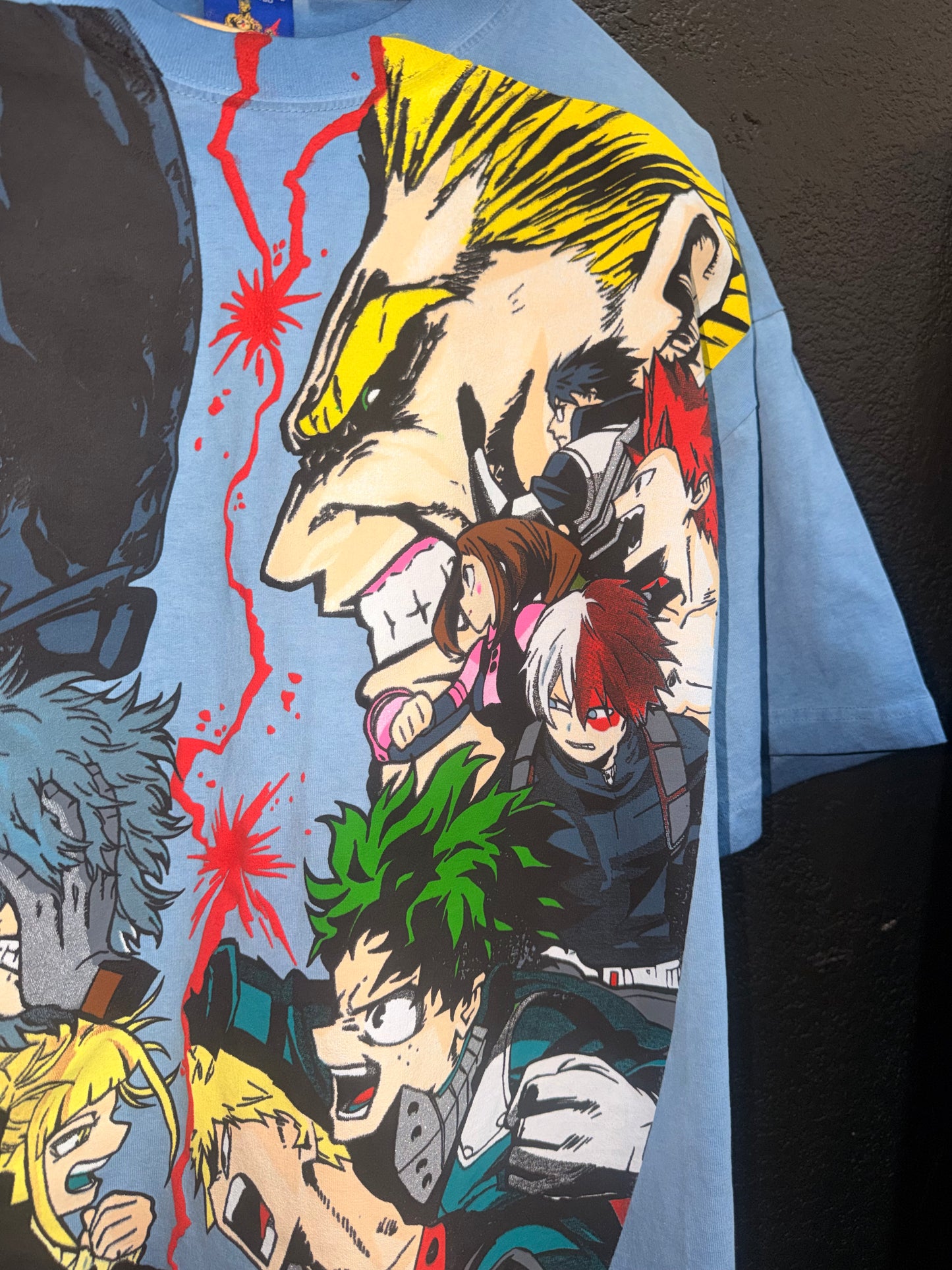Blue Oil Wash -  My hero - All might vs one for all Front & Final conflict back