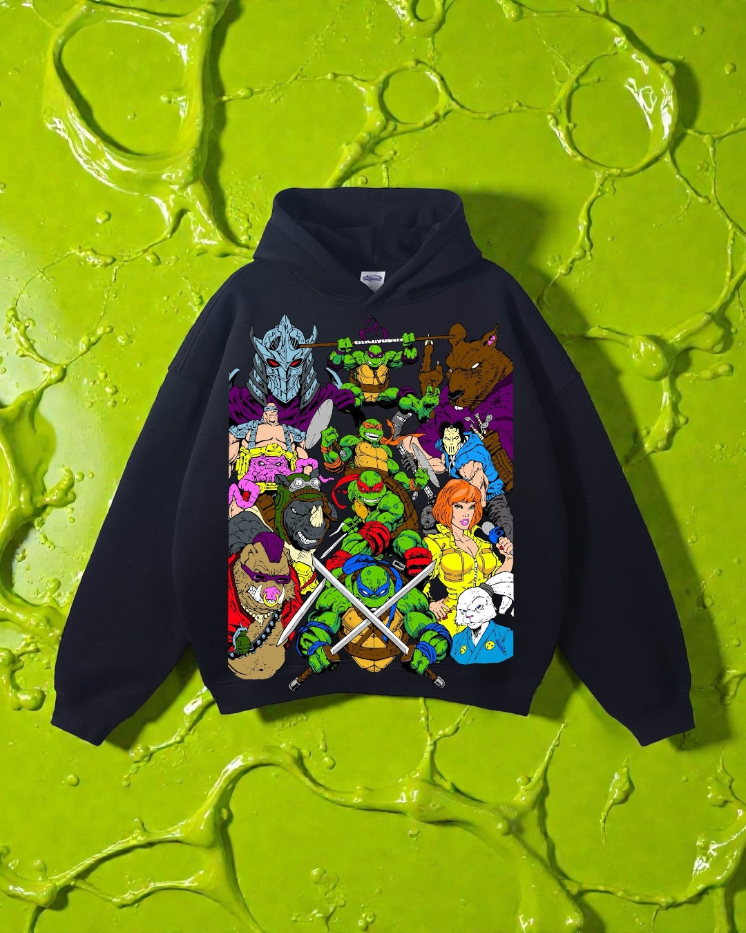 Black HOODIE - TMNT World Tee Back hit & Trench coat Ralph