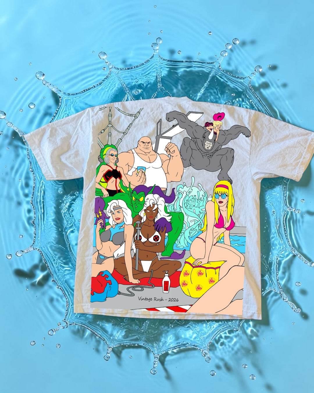White - Spidy Wish front - king pin and friends back