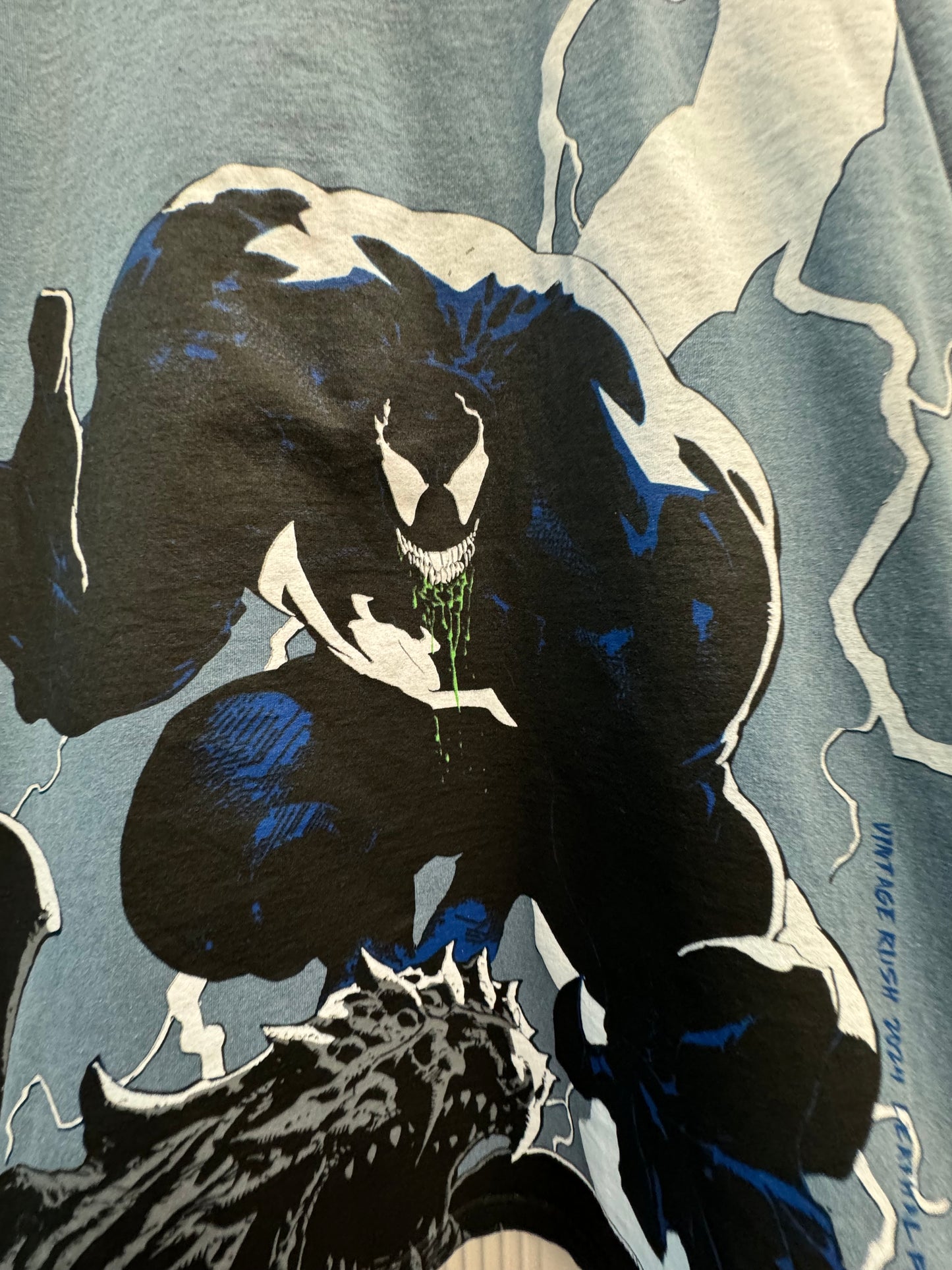 Black  - Venom city lights Tee front & lighting Back