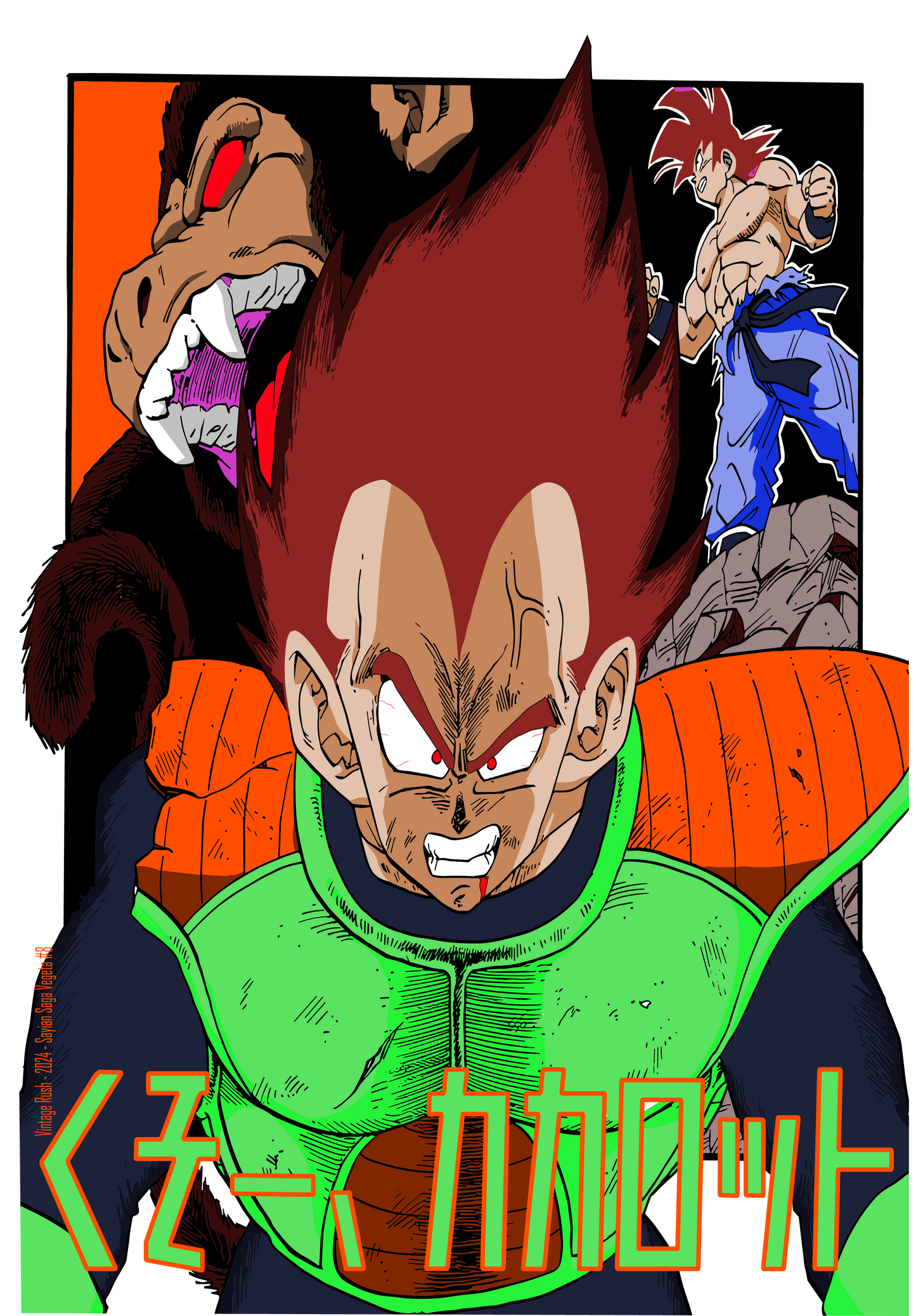 Faded - VARIANT  Arlia Vegeta Front & SSJ Gohan “ I hate Sayians” Back