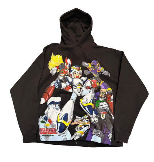 Black Hoodie - SNES front - Mega Man X big faces back it