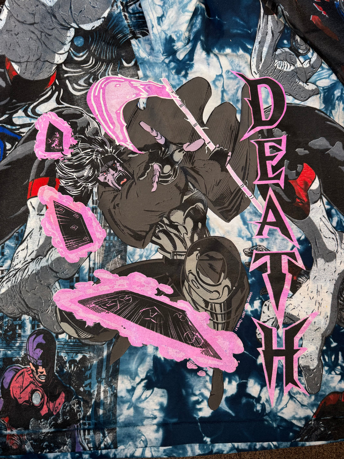 Blue and White Tie Dye - Nightcrawler - Celestial Rouge - Death - 360 Shirt