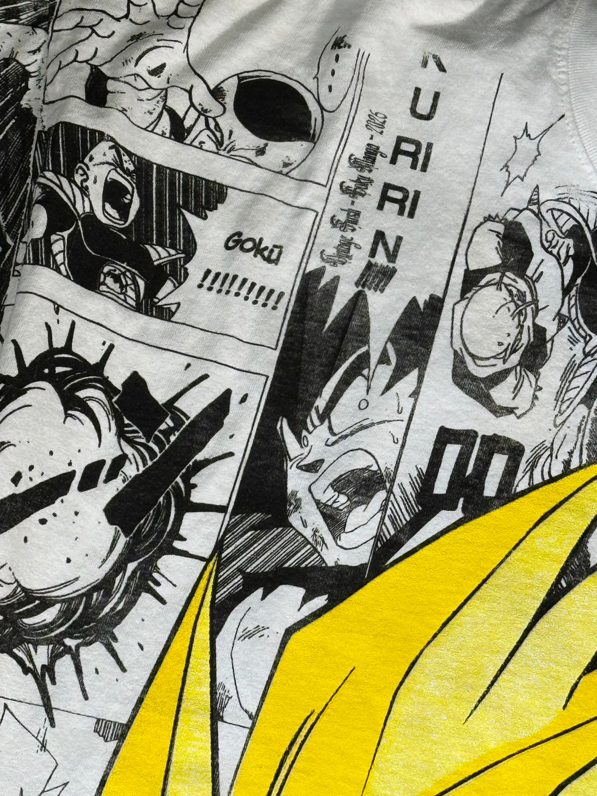White - Goku Manga Panels Mega Print - Shirt