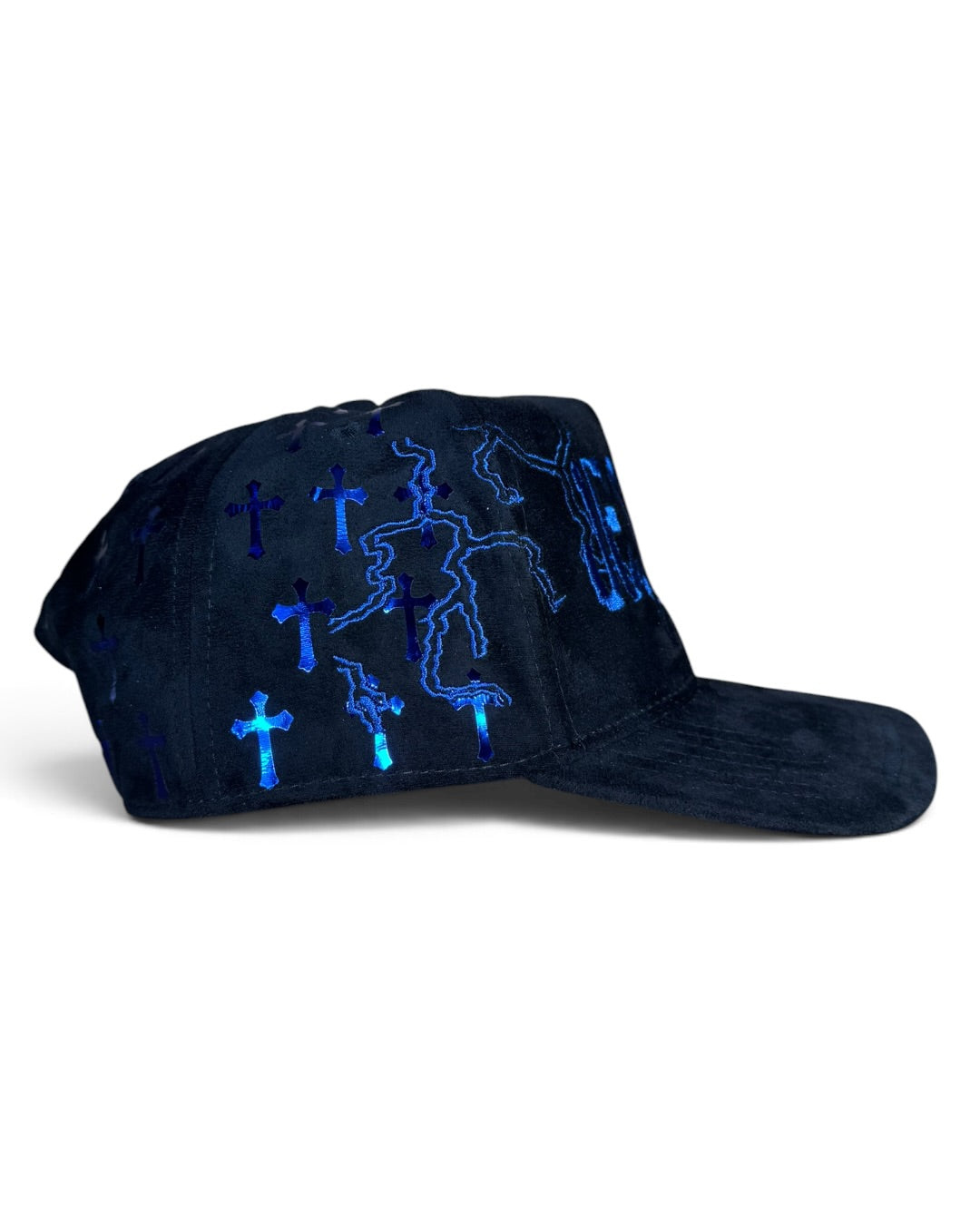 Black Suede - Jesus Wins Hat Blue Cross