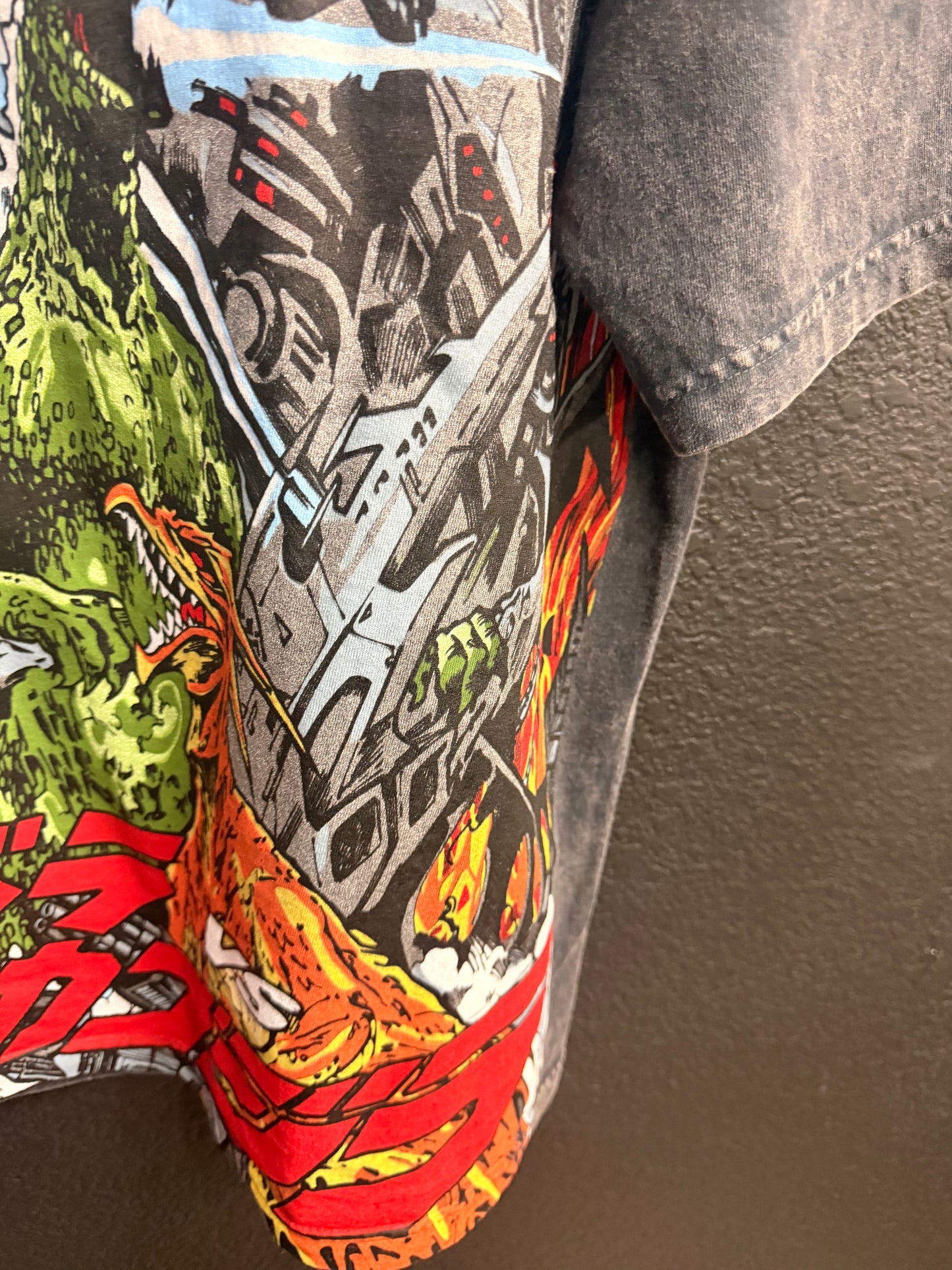 Black Acid wash  - Godzilla Final Wars Front & Mechagodzilla Trio Back