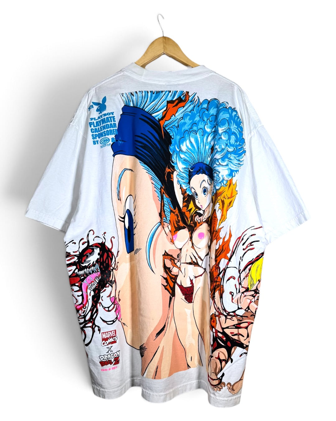 White - Android 18 Front - Bulma Back - Carnage x 18 Sides 360 Shirt