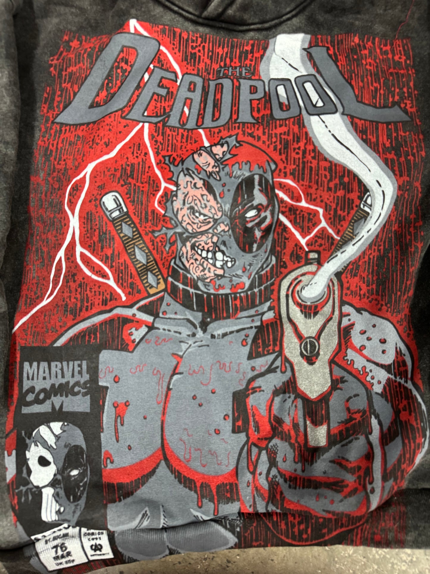 Faded  Premium - blood Deadpool 1/1 hoodie