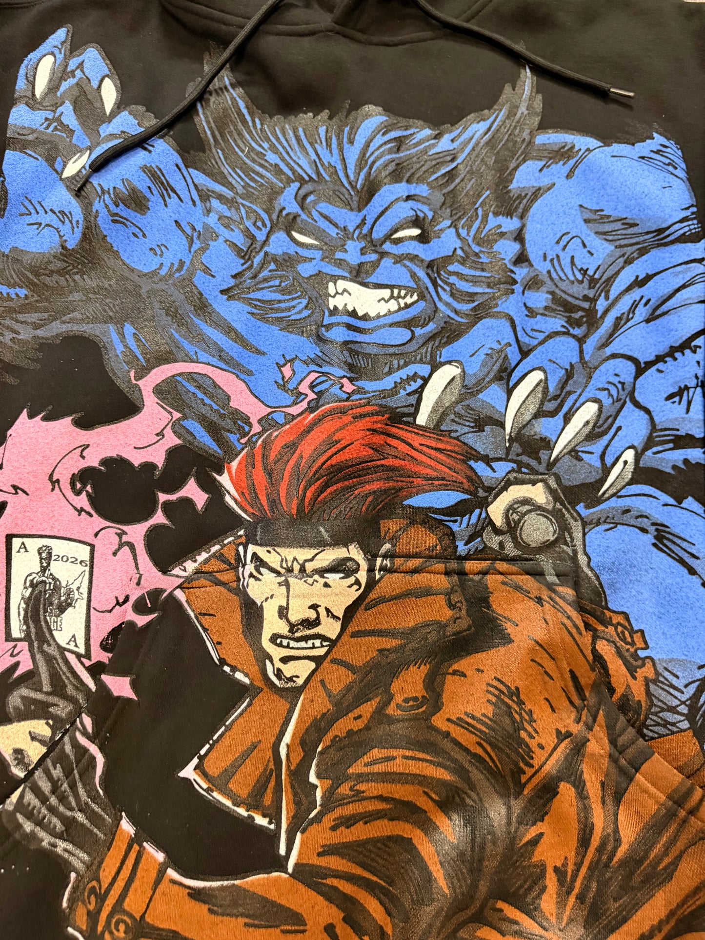 Black Hoodie - X-Men Team Front & Beast & Gambit back