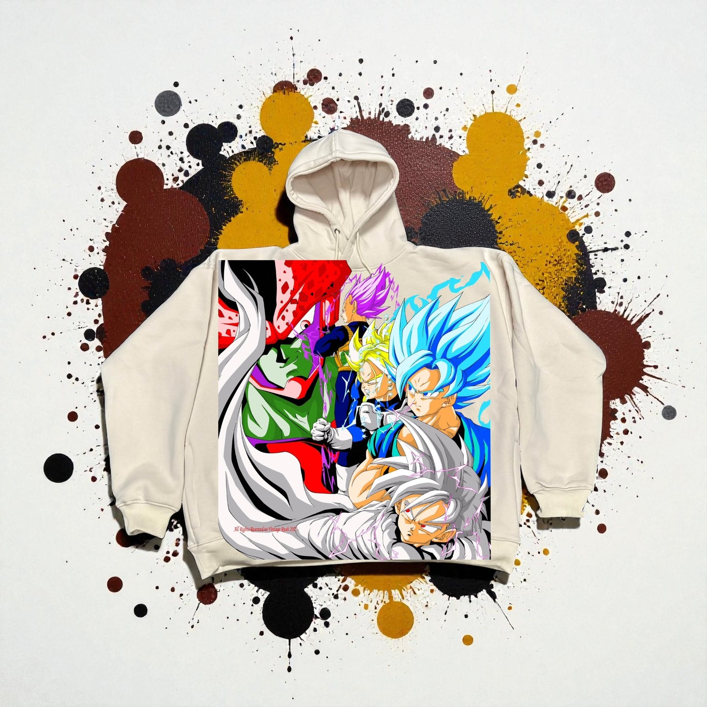 Cream Hoodie - Cell Games Variant Front & Gohan Breaking point back